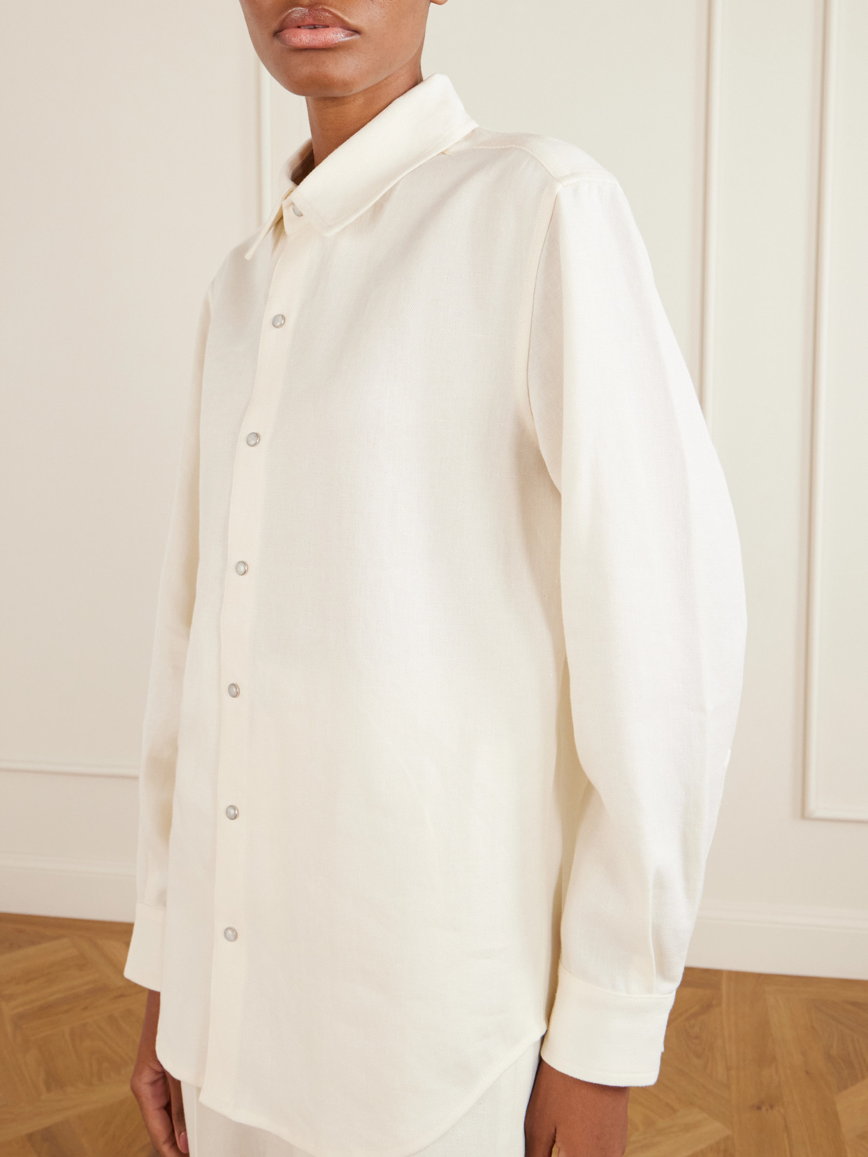 God's True Cashmere Silver Solid Linen Shirt In Multi