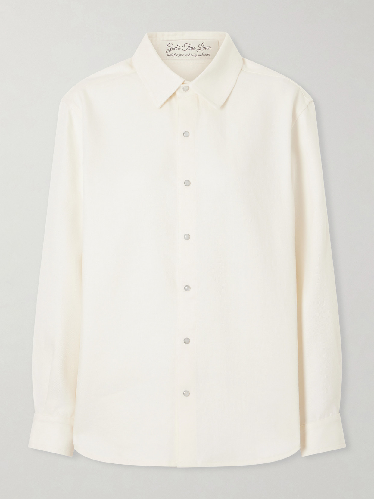 God's True Cashmere Silver Solid Linen Shirt In Multi
