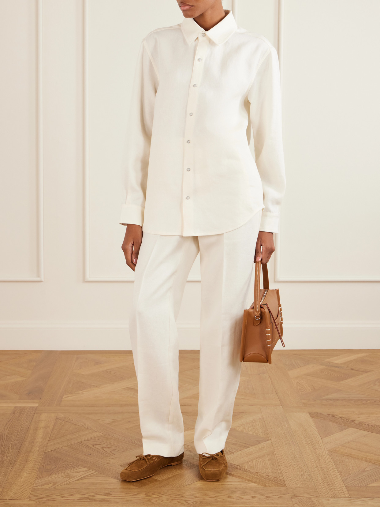 God's True Cashmere Silver Solid Linen Shirt In Multi