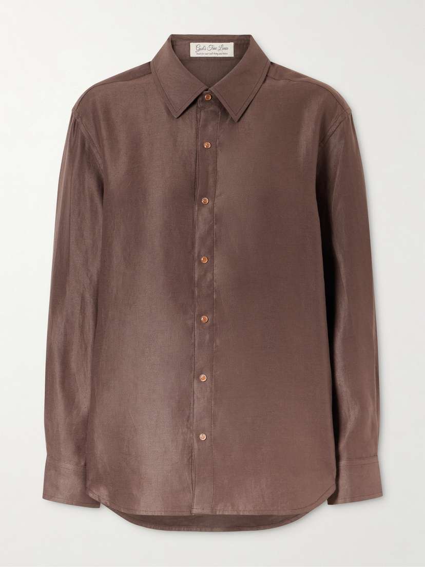 God’s True Cashmere Cocoa Linen Shirt