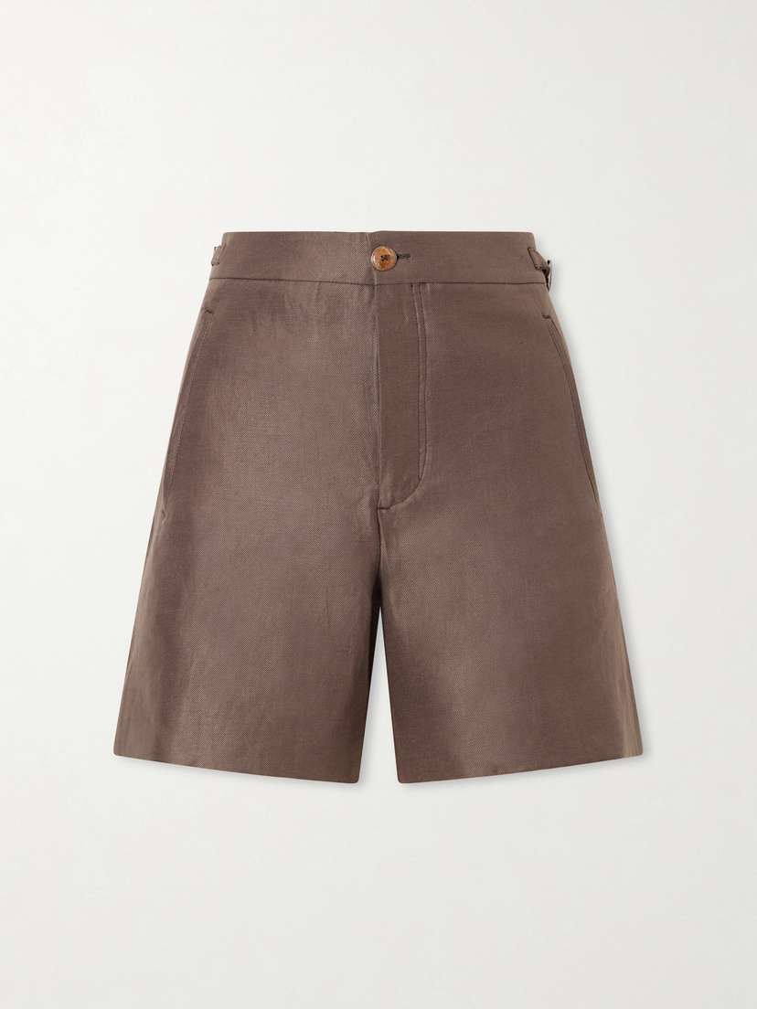 God’s True Cashmere Cocoa Cropped Linen Shorts