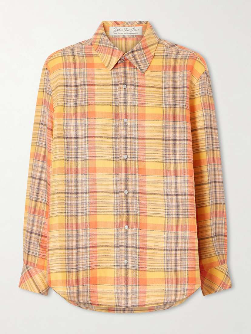 God’s True Cashmere Twilight Checked Linen Shirt