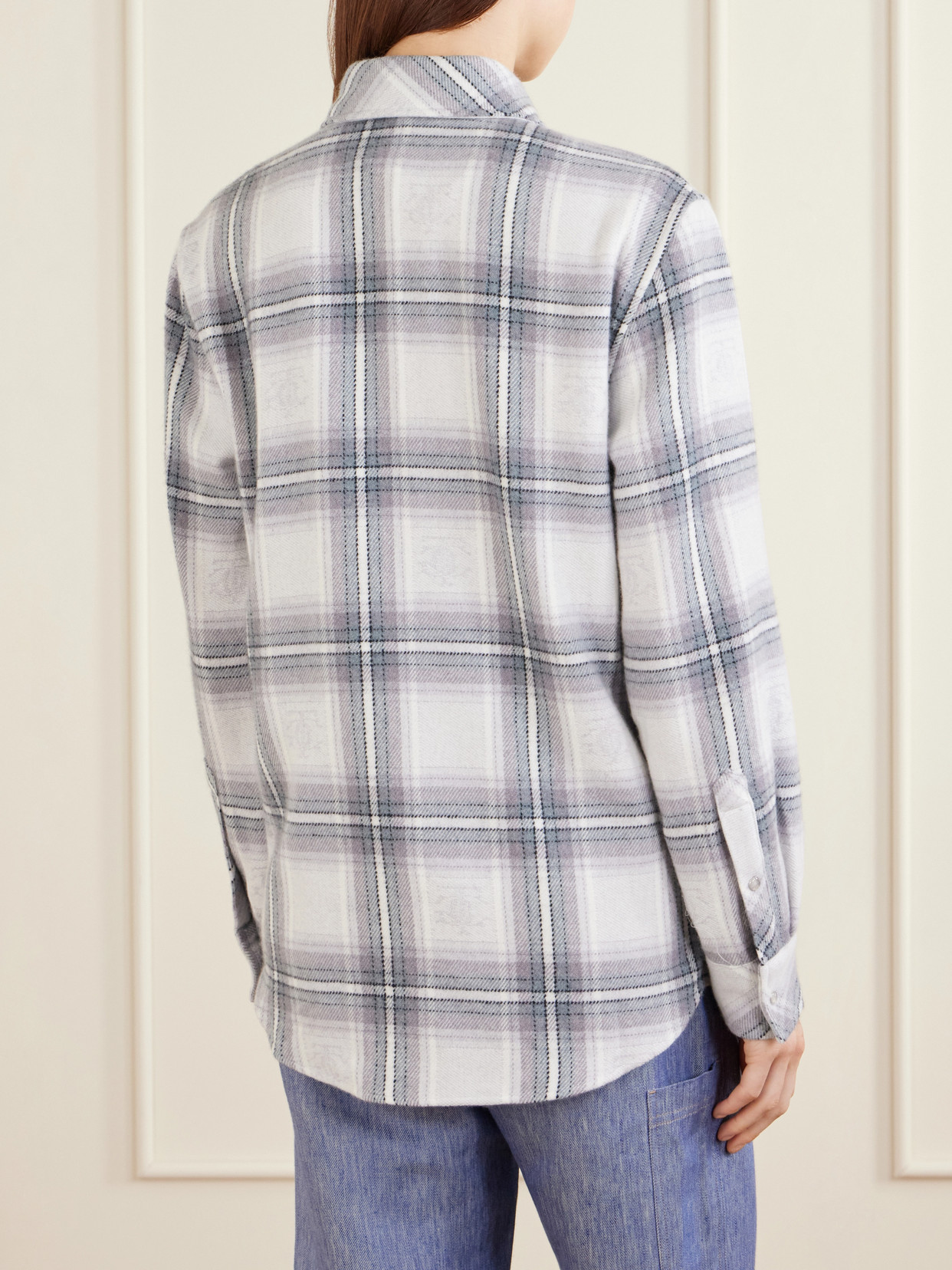 Cloud Light Tartan Cashmere Shirt