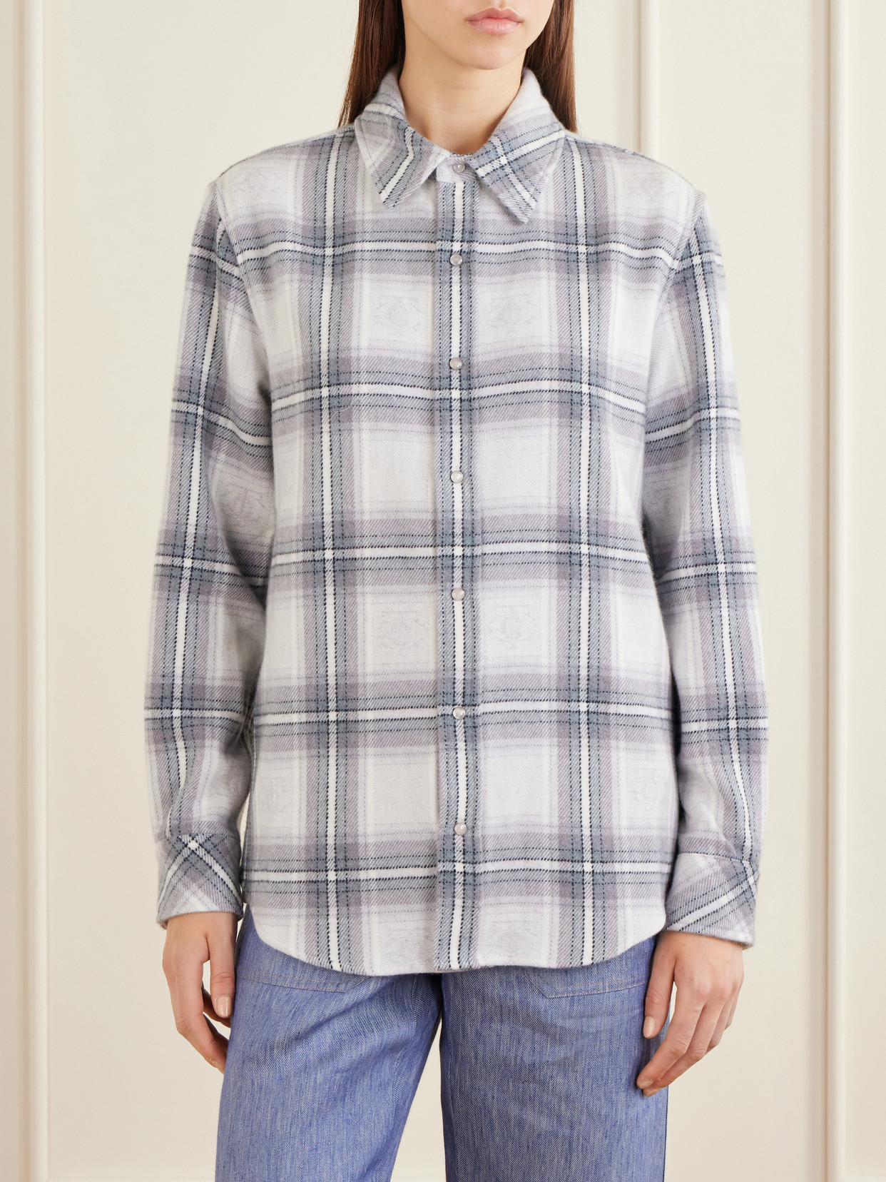 Cloud Light Tartan Cashmere Shirt