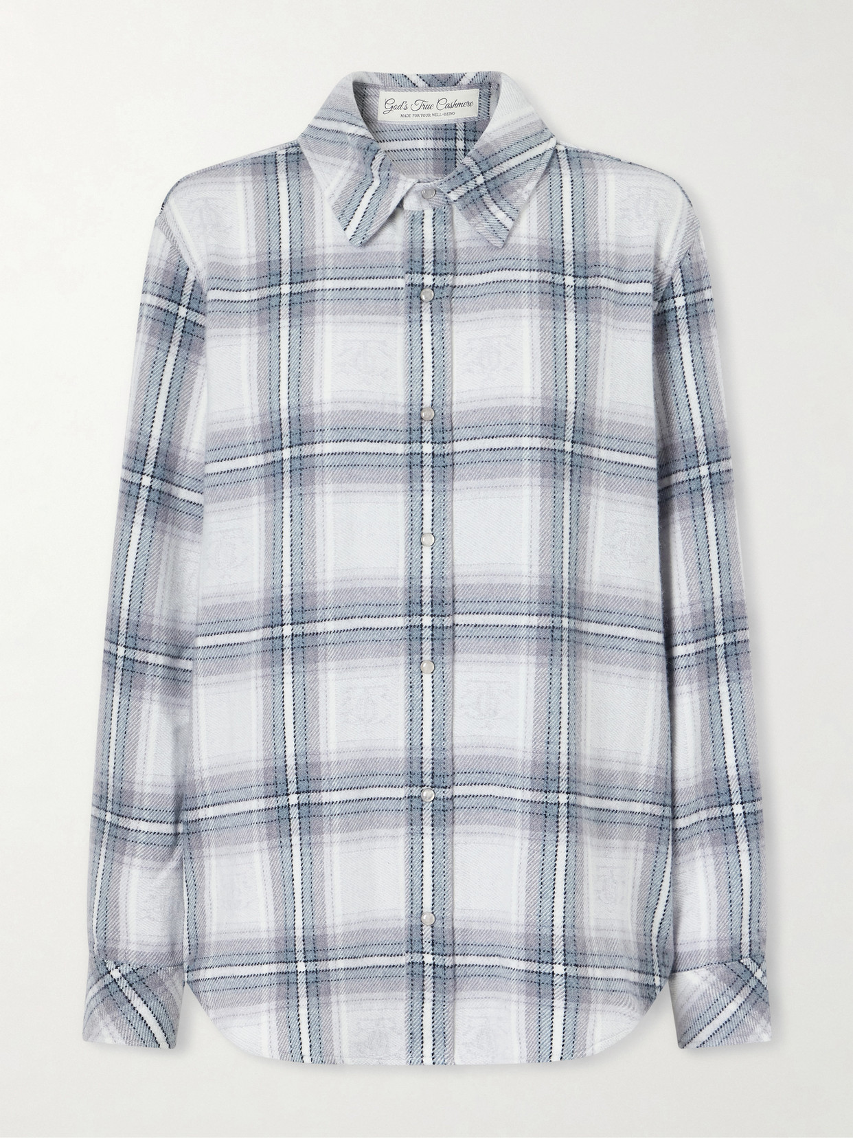 God's True Cashmere Cloud Light Tartan Cashmere Shirt In Blue