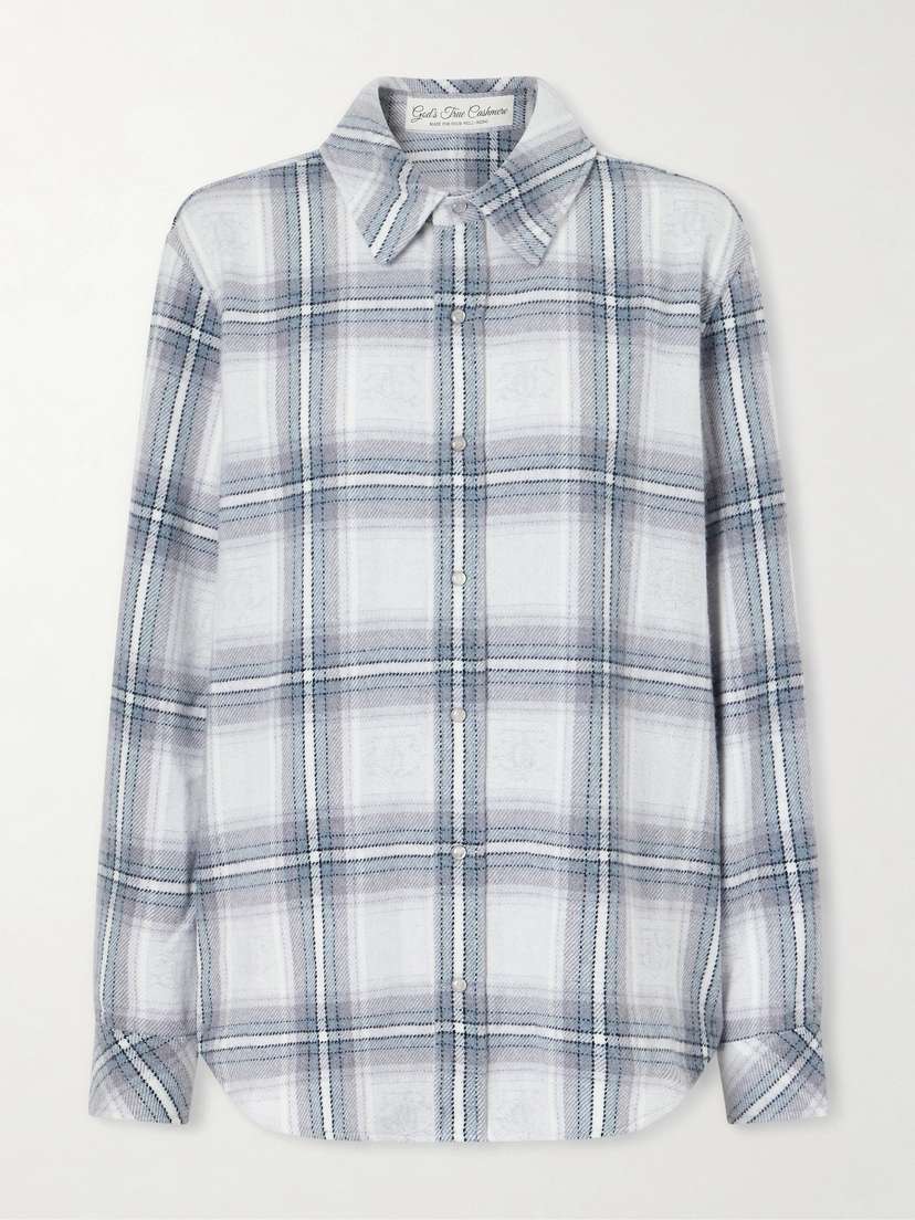 God’s True Cashmere Cloud Light Tartan Cashmere Shirt