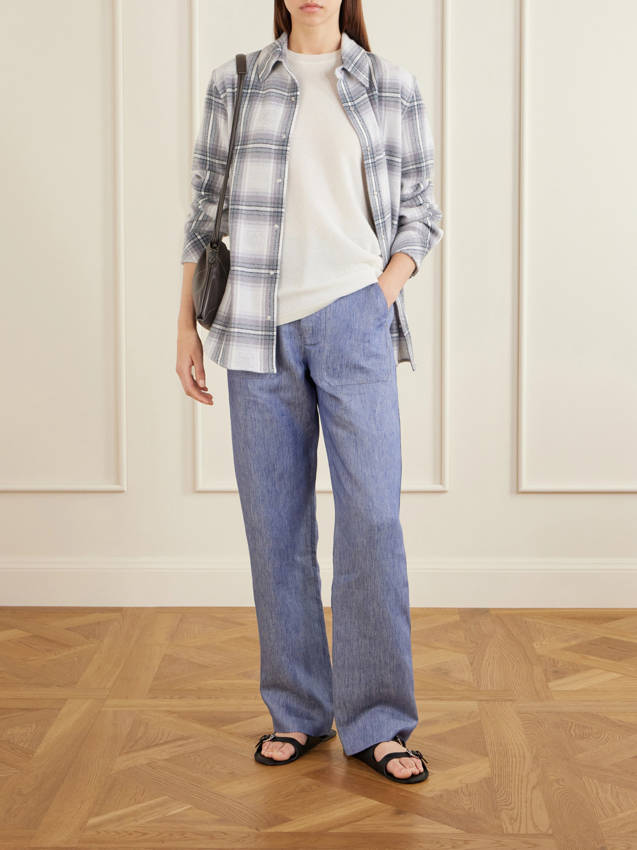 Cloud Light Tartan Cashmere Shirt