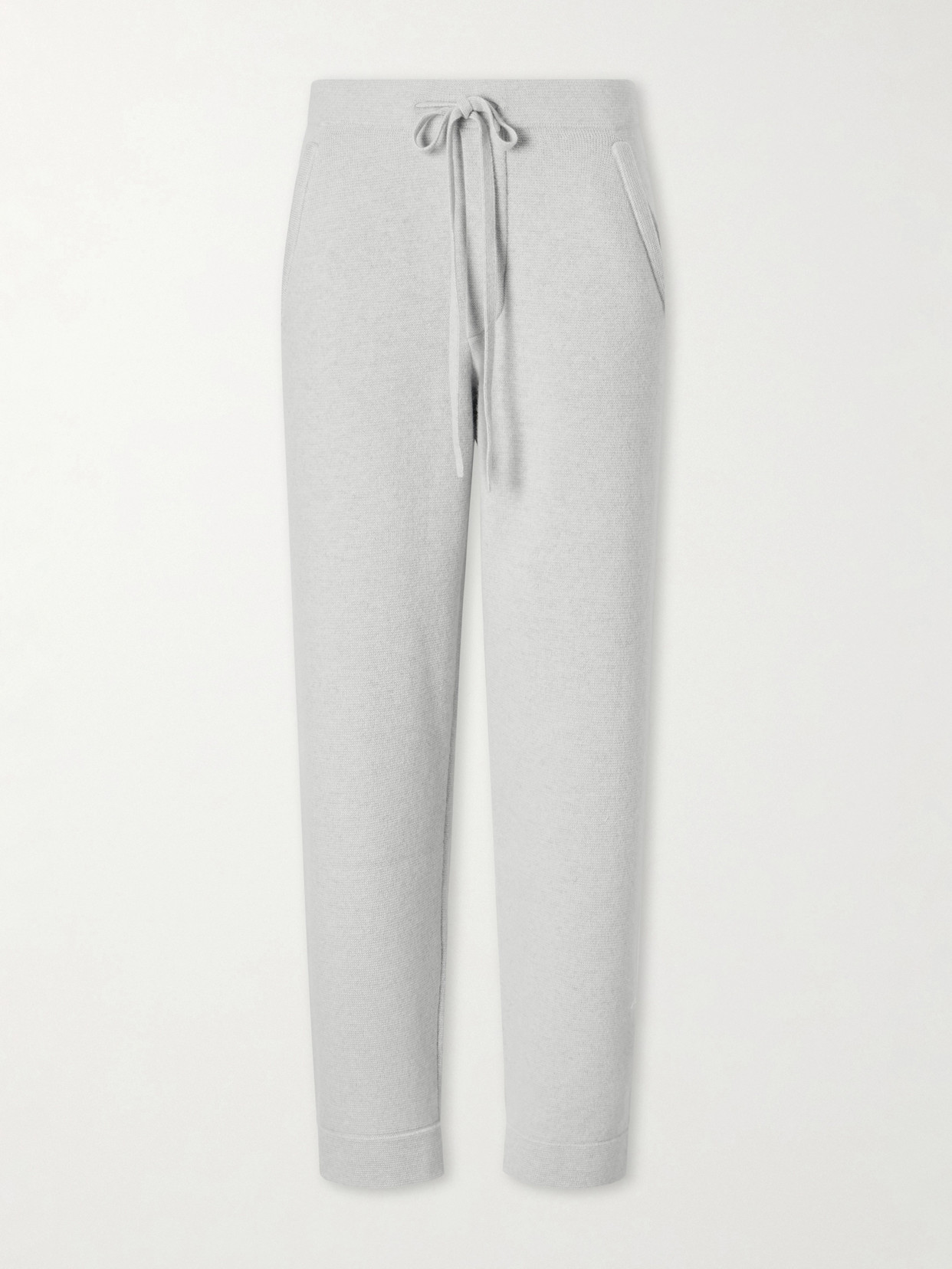 God's True Cashmere Zinc Cashmere Straight-leg Drawstring Pants In Gray
