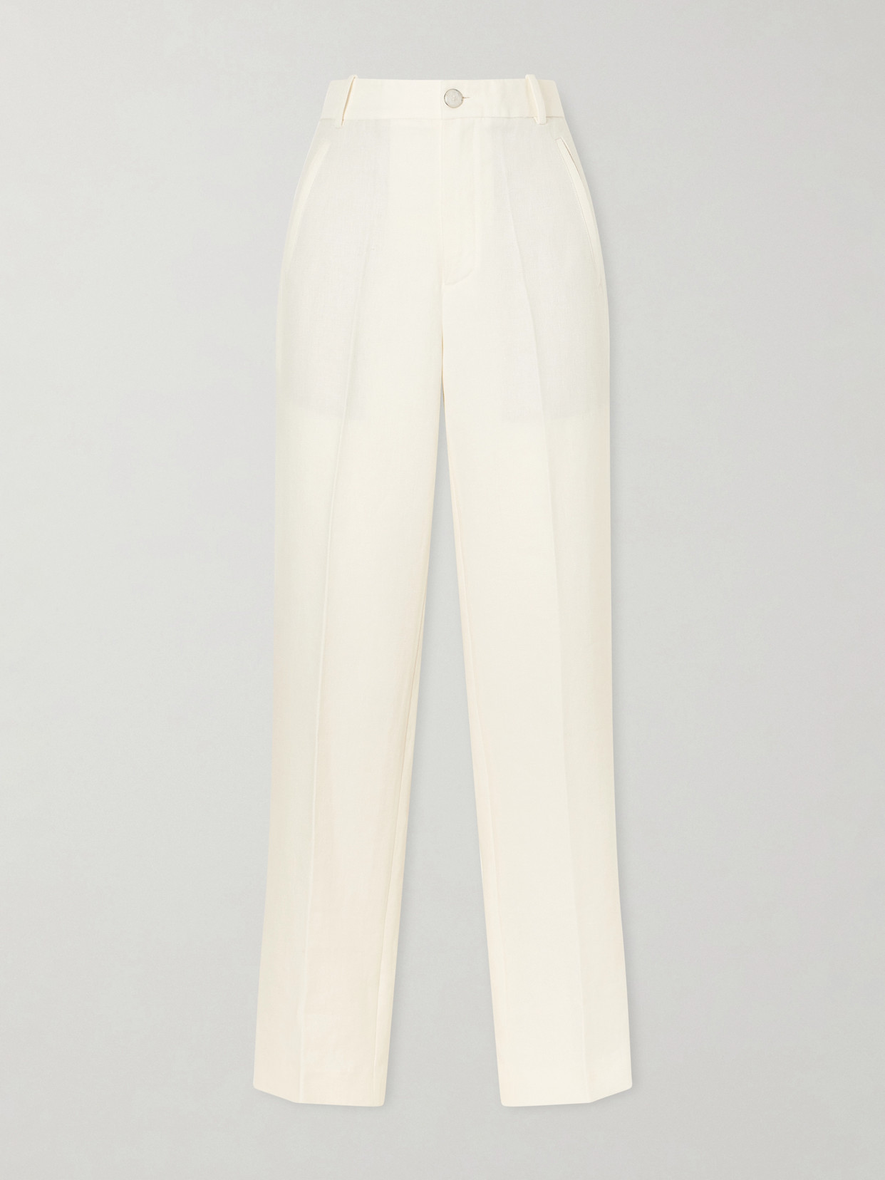 God's True Cashmere Solid Linen Straight-leg Pants In Multi