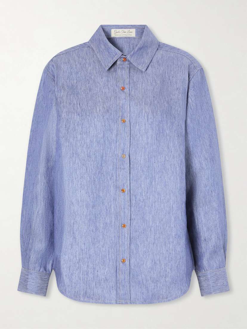God’s True Cashmere Linen-denim Shirt