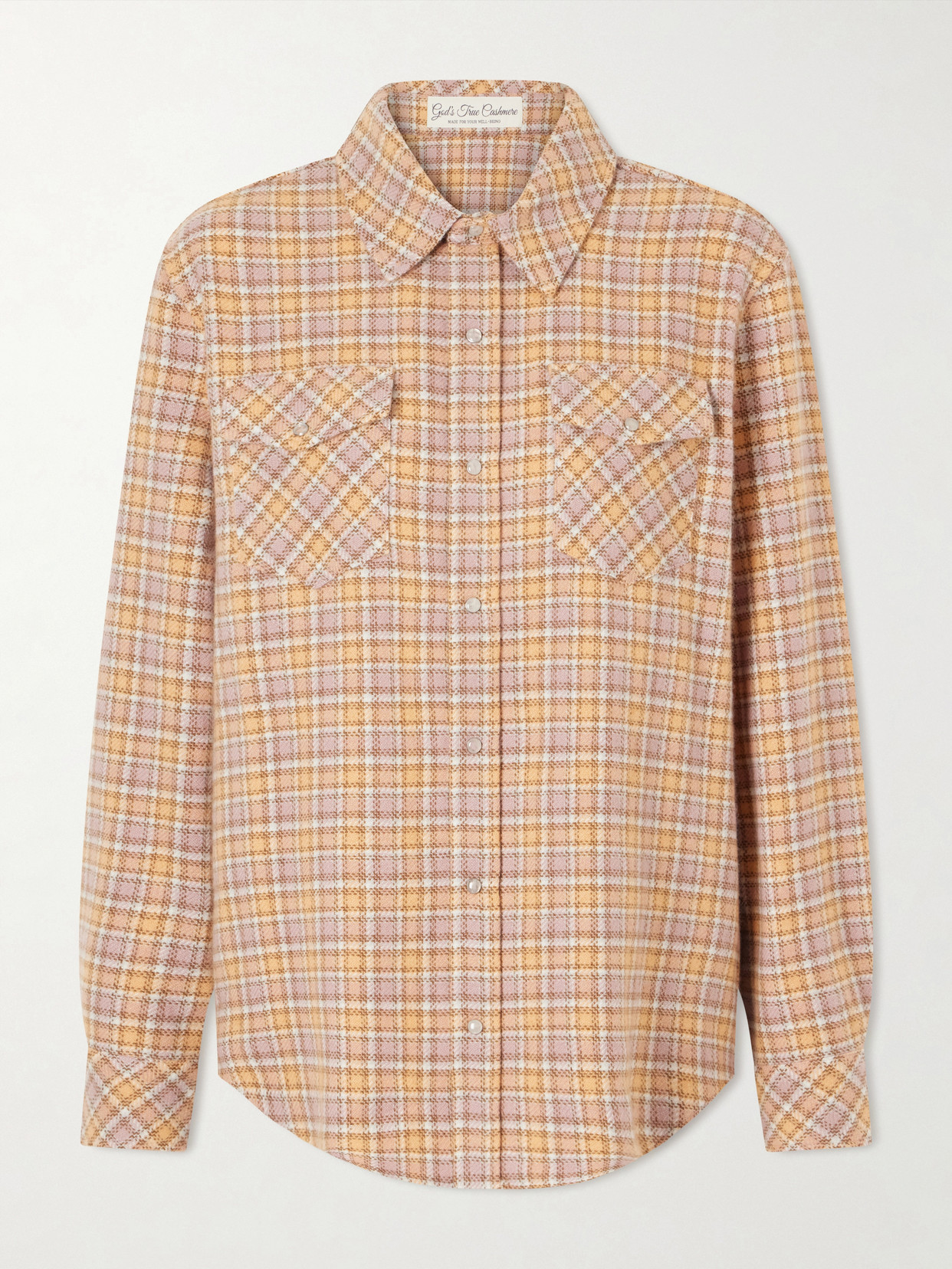 God's True Cashmere Midnight Rose Checked Cashmere Shirt In Multi