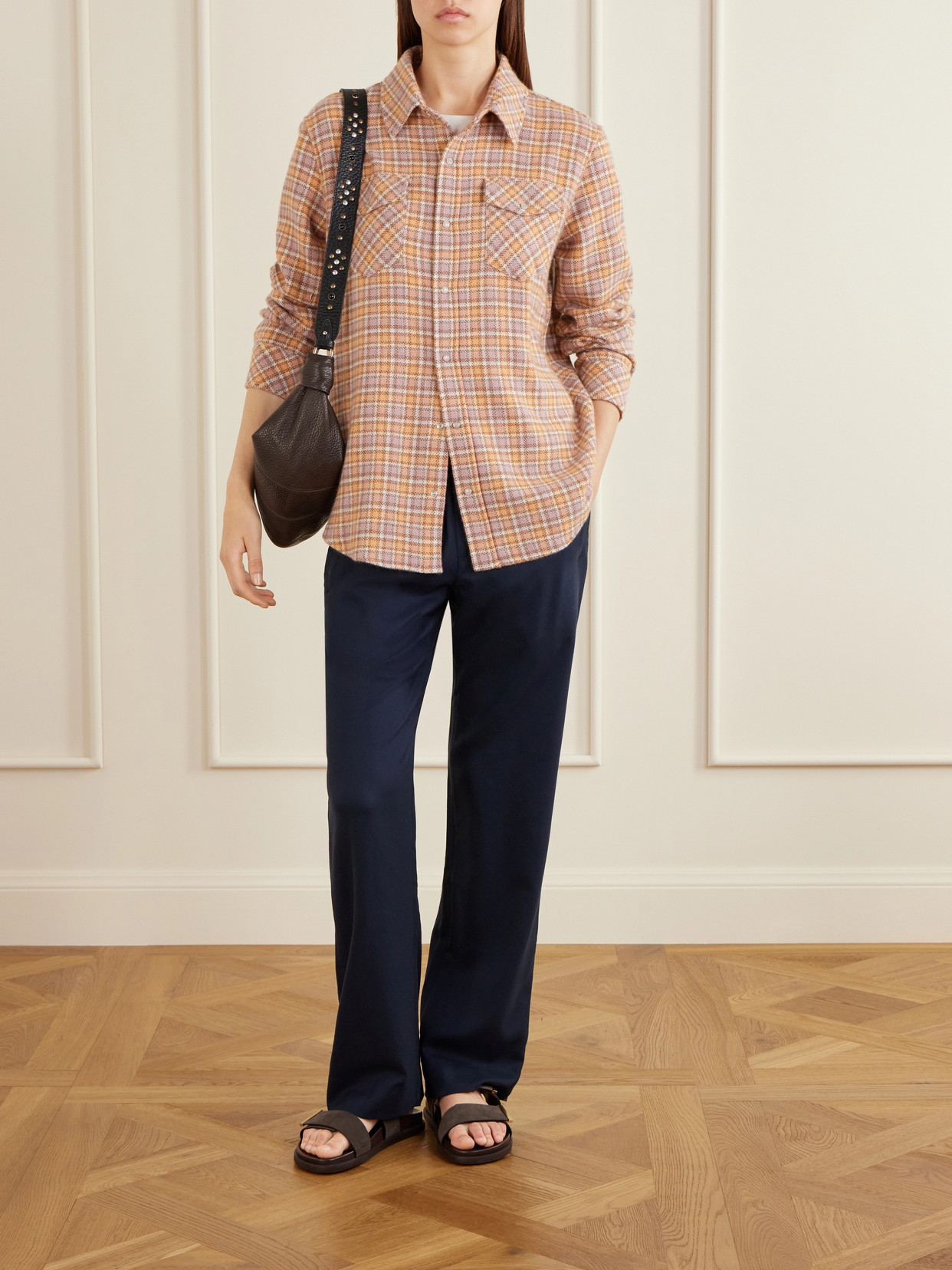 Midnight Rose Checked Cashmere Shirt