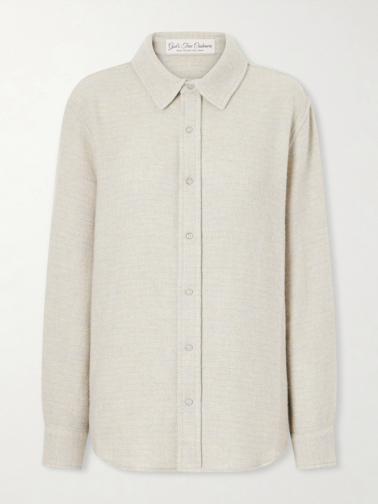 God's True Cashmere Checked Cashmere Shirt In Gray