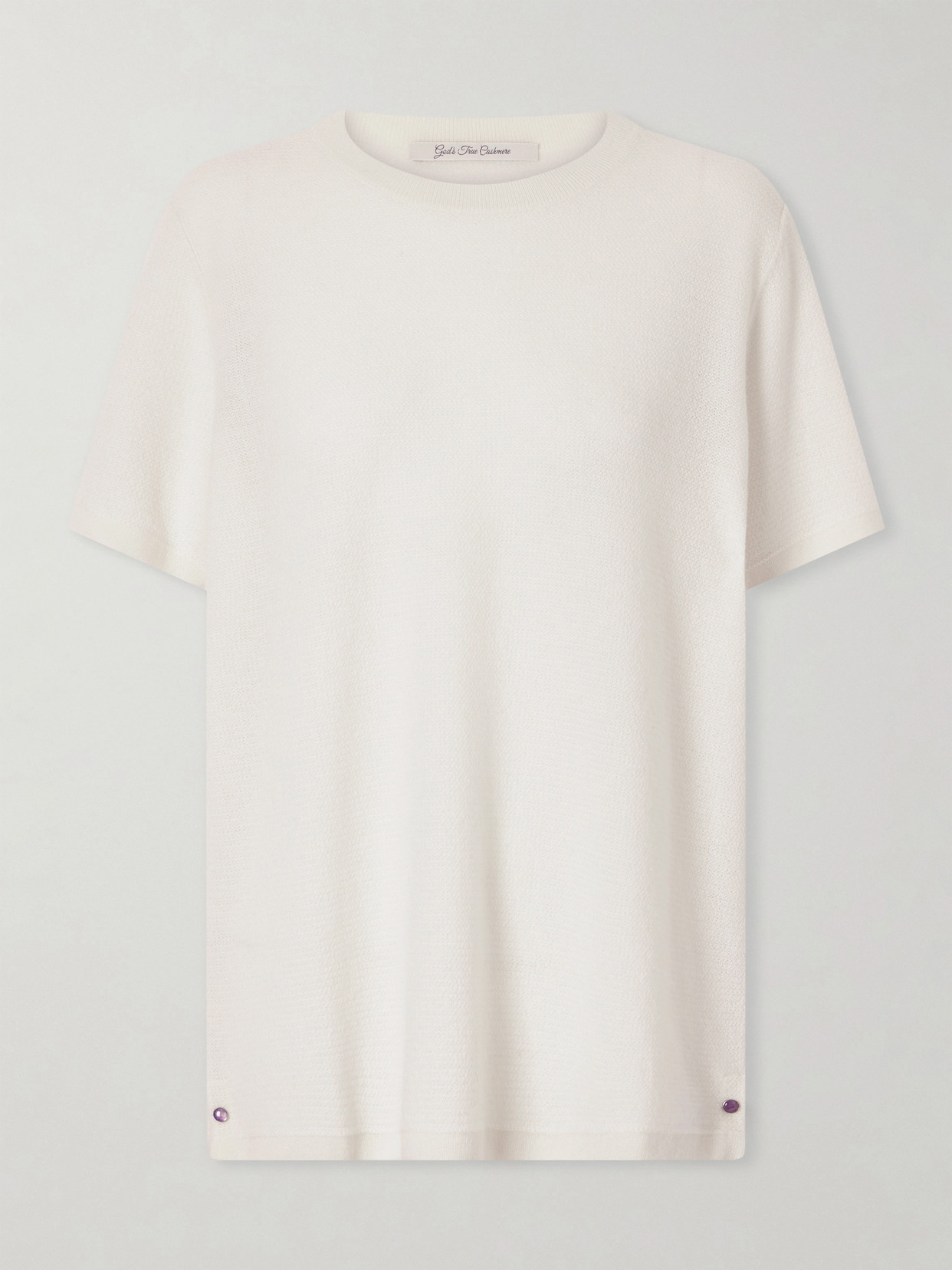 God's True Cashmere Signature Knitted Cashmere T-shirt In White