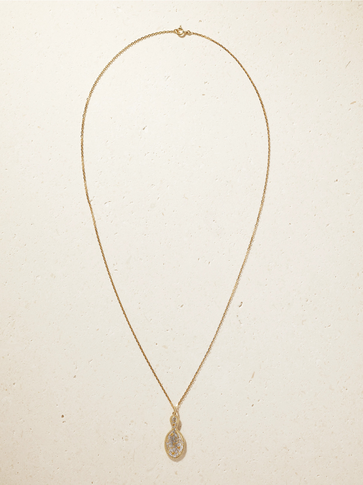 Yvonne Léon Joli Miroir 18-karat Yellow And White Gold Citrine Necklace In Purple