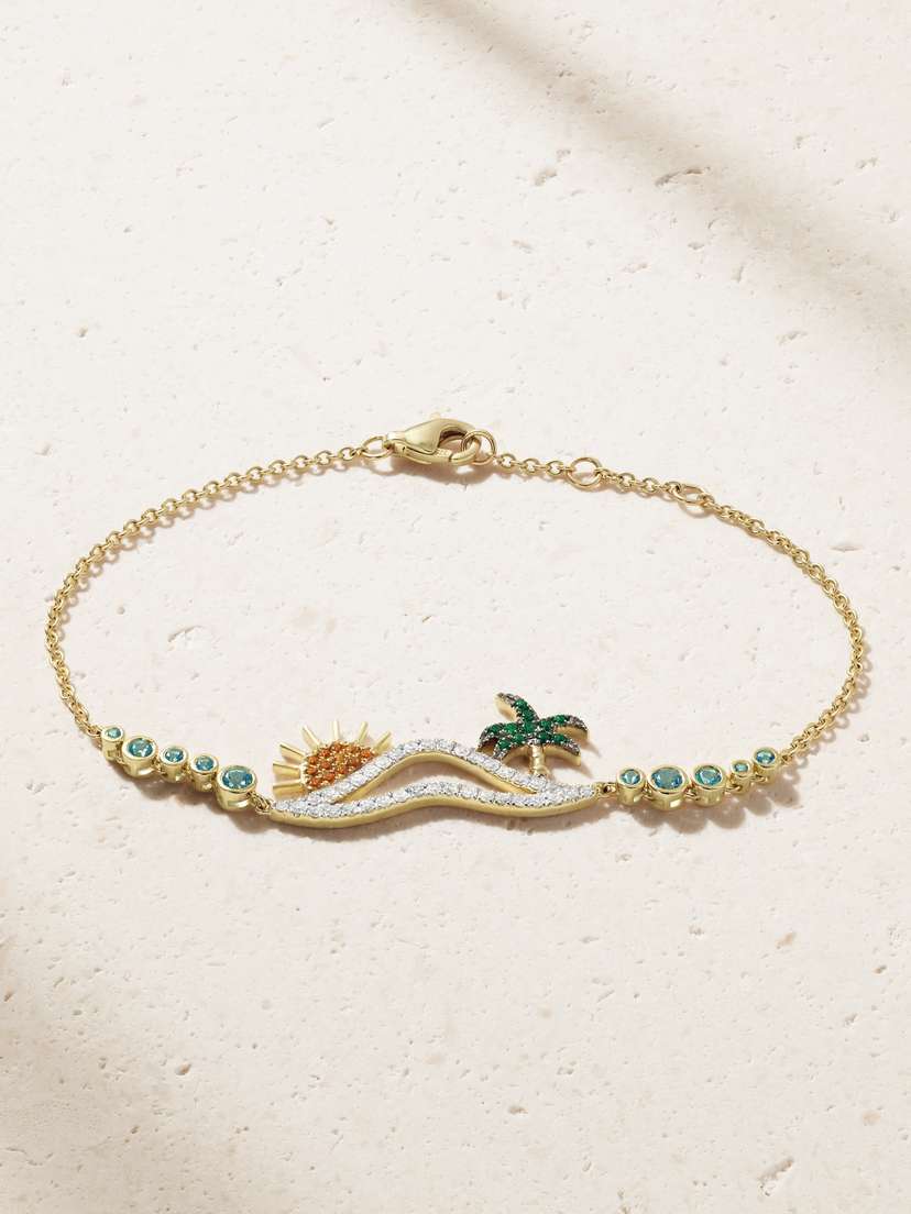 Yvonne Léon La Plage 9-karat Gold Multi-stone Bracelet