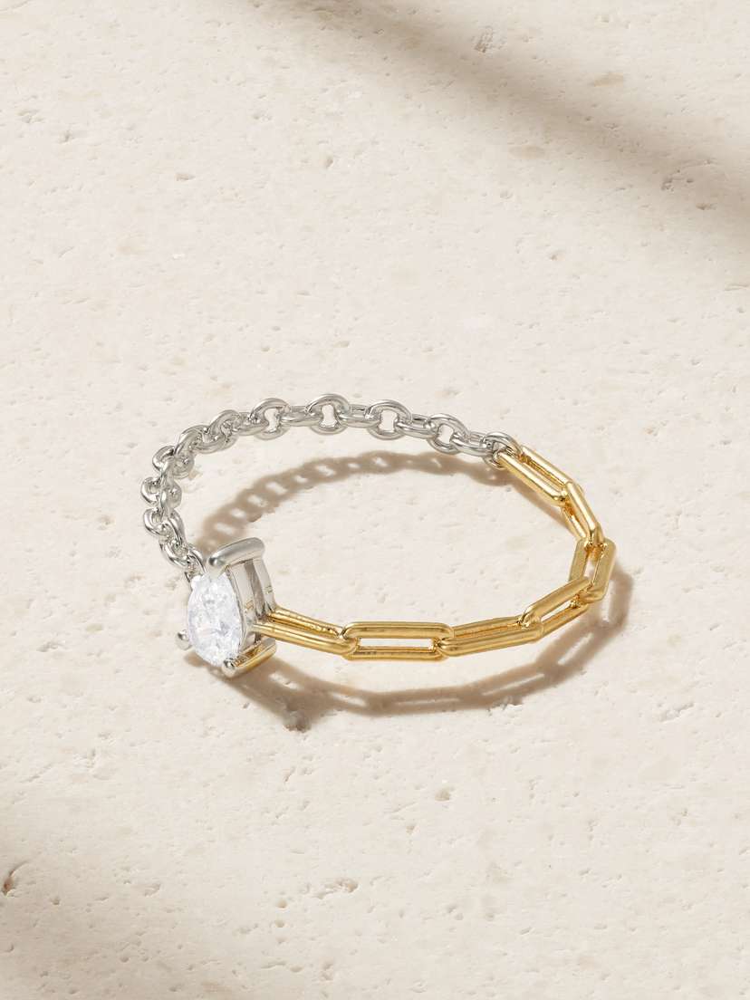Yvonne Léon Alliance 18-karat White And Yellow Gold Diamond Ring