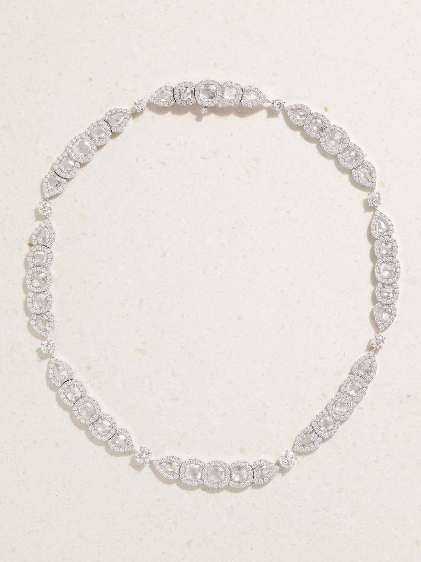 David Morris 18-karat White Gold Diamond Necklace