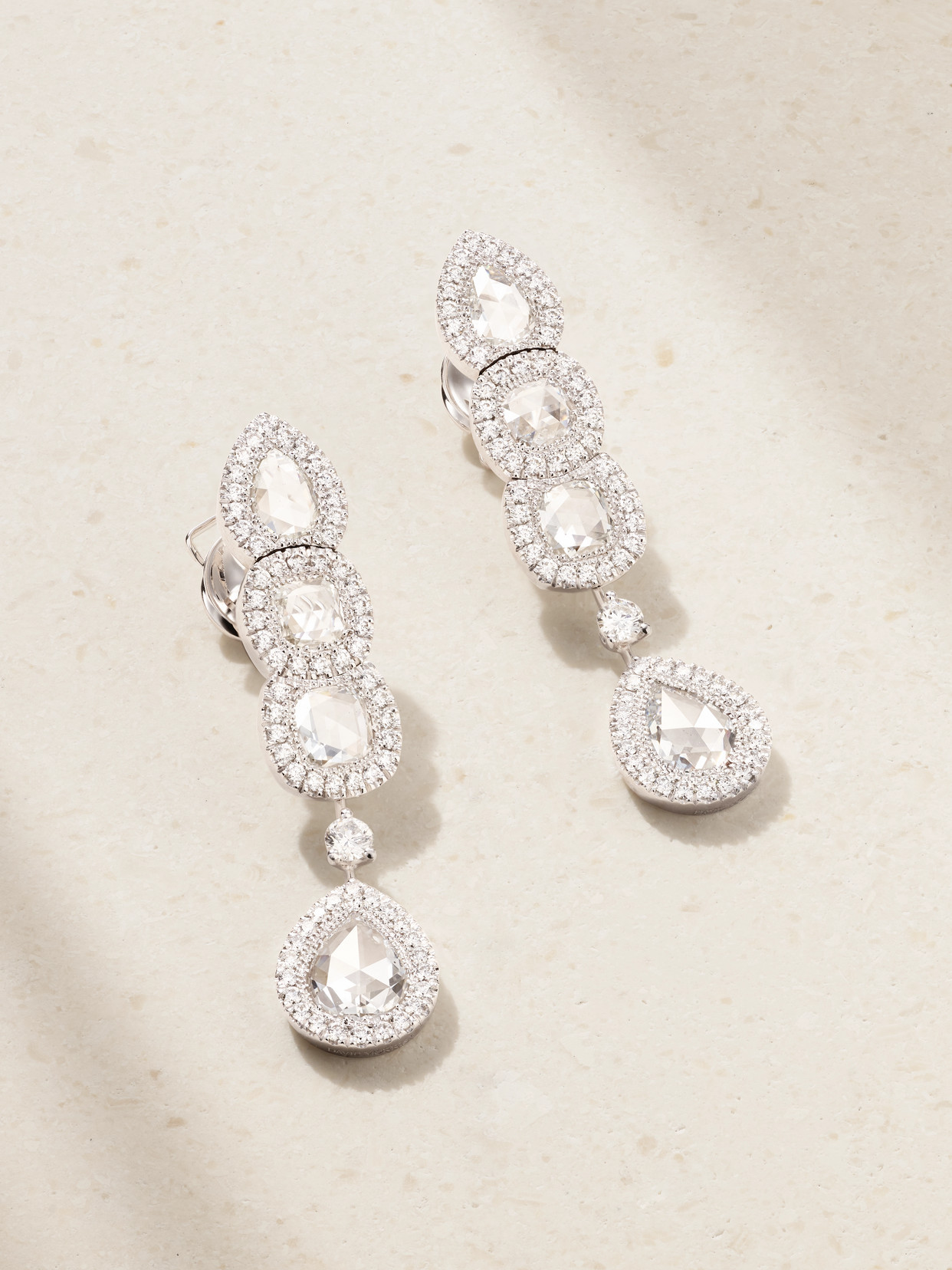 David Morris 18-karat White Gold Diamond Earrings