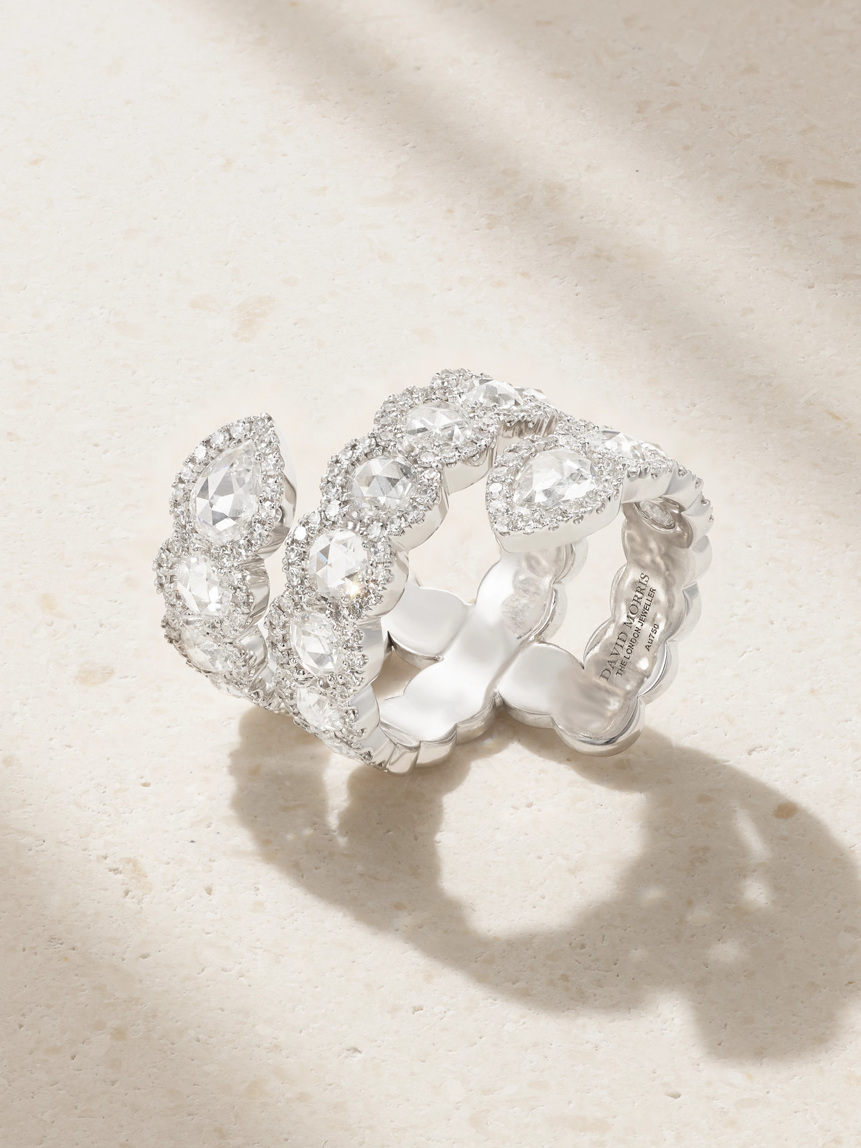 David Morris 18-karat White Gold Diamond Ring In Metallic