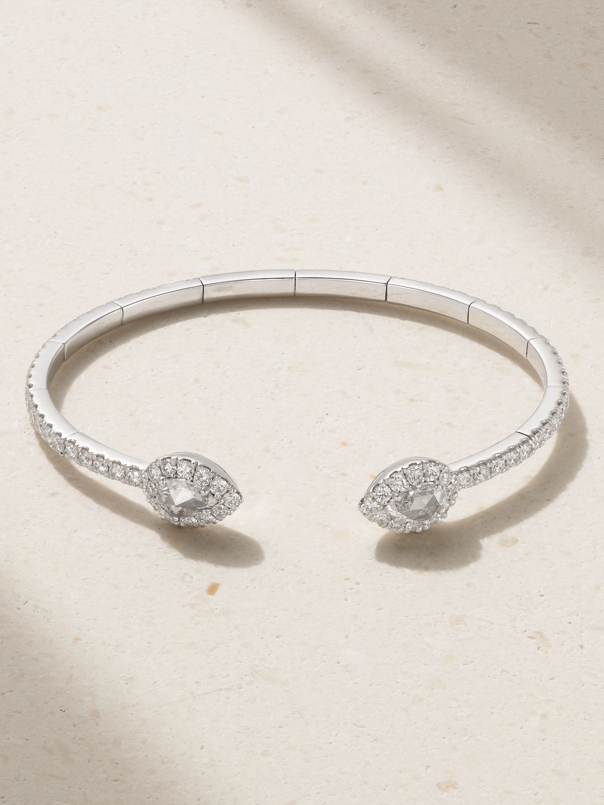 18-karat white gold diamond cuff
