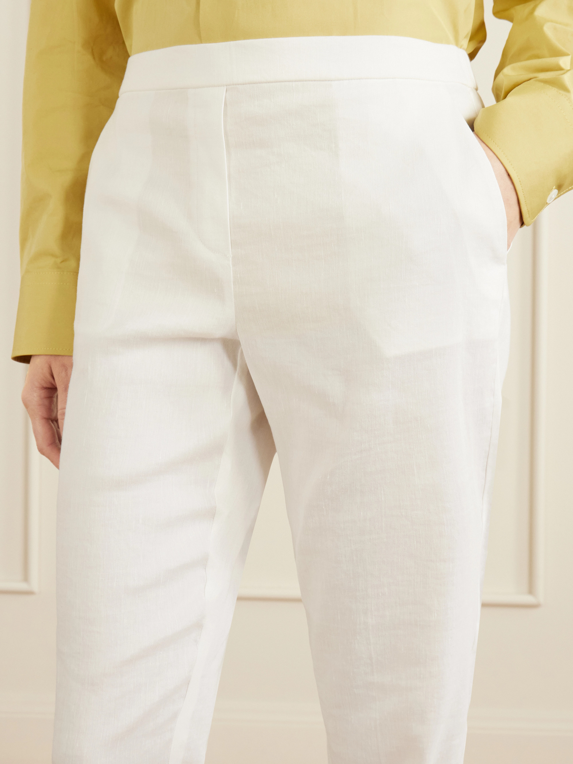 Treeca linen-blend skinny-leg pants — Image 5