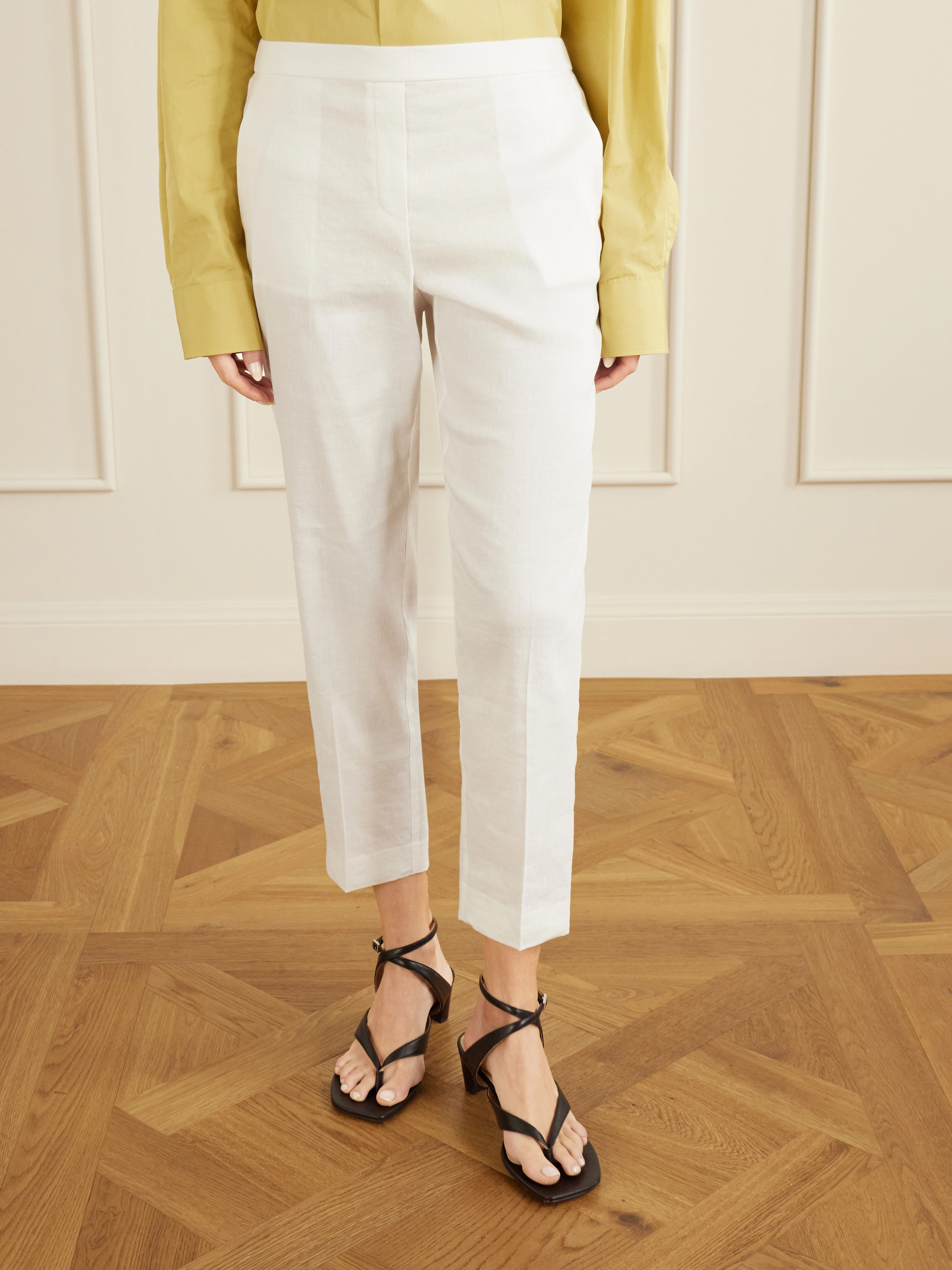Treeca linen-blend skinny-leg pants — Image 3
