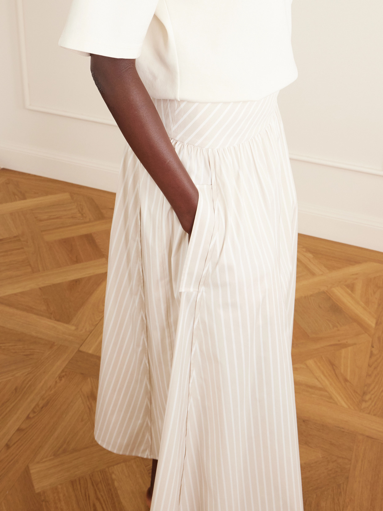 Striped Cotton-Blend Maxi