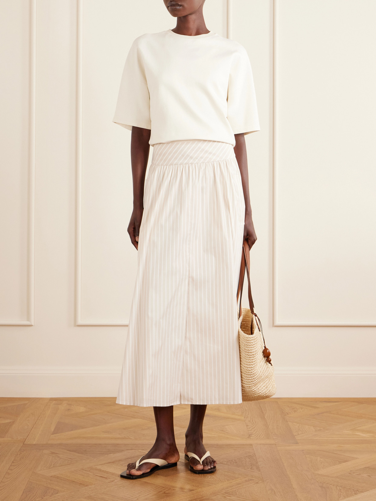 Striped Cotton-Blend Maxi