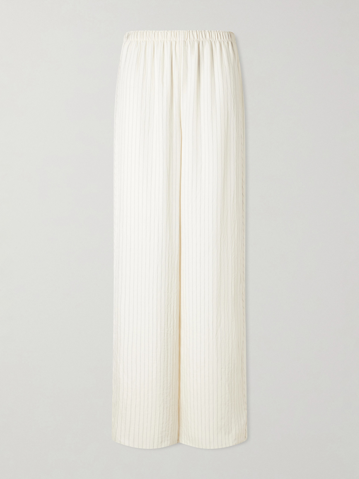 Theory Striped Woven Wide-leg Pants In White