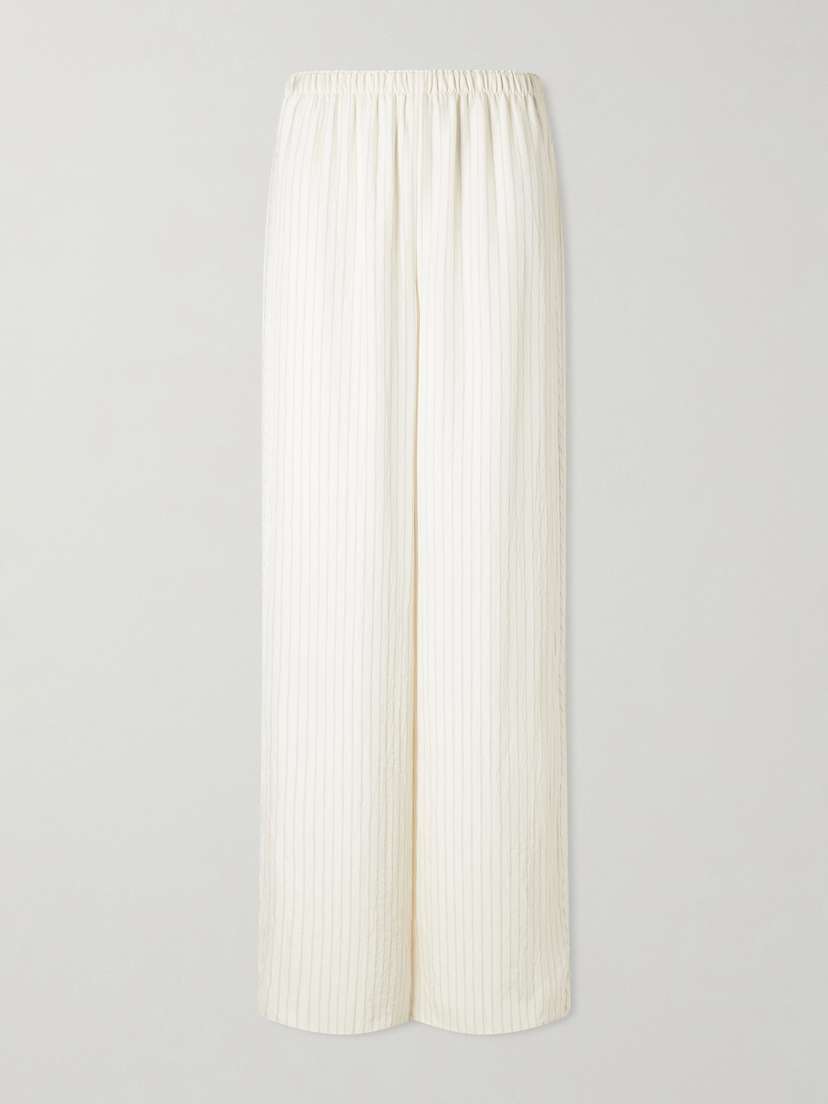 Theory Striped Woven Wide-leg Pants