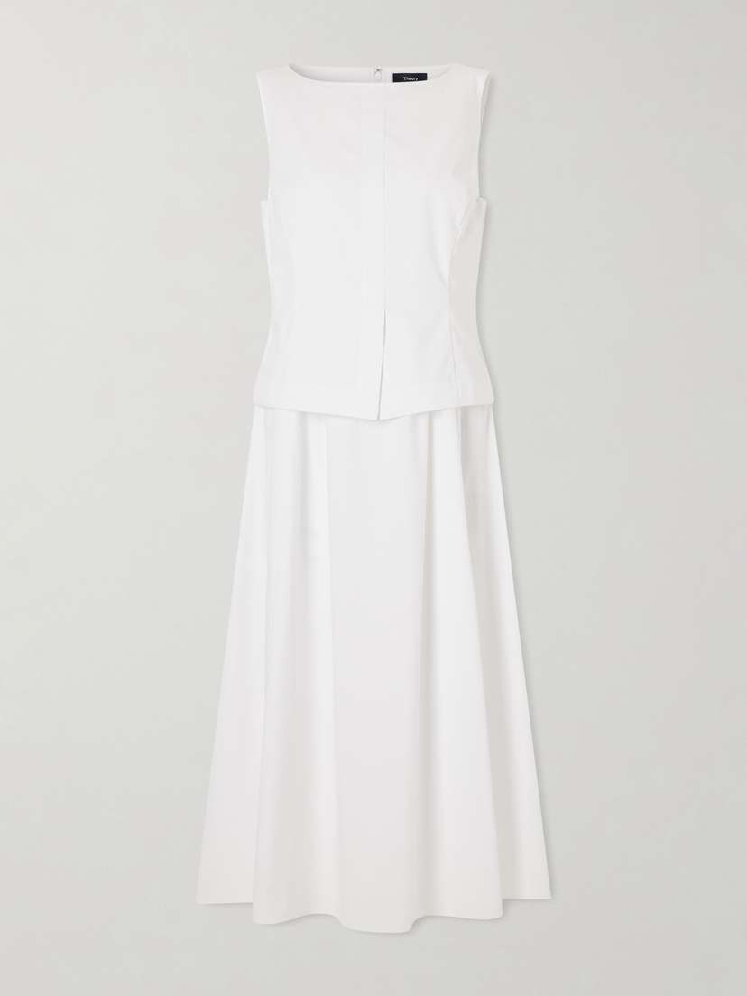 Theory Cotton-blend Poplin Midi Dress
