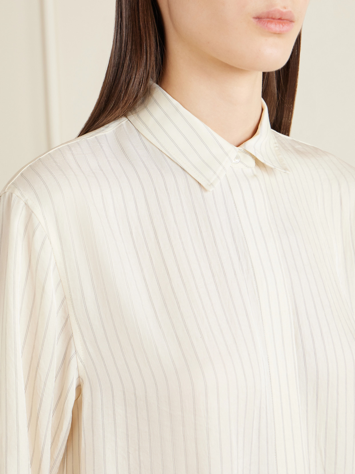 Hi Lo Flou Striped Shirt