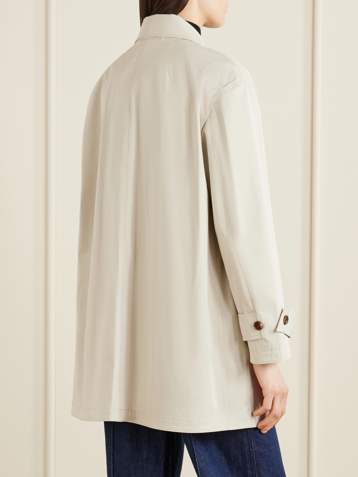 Theory Women's Sleek Cotton A-line Trench Coat In Neutral