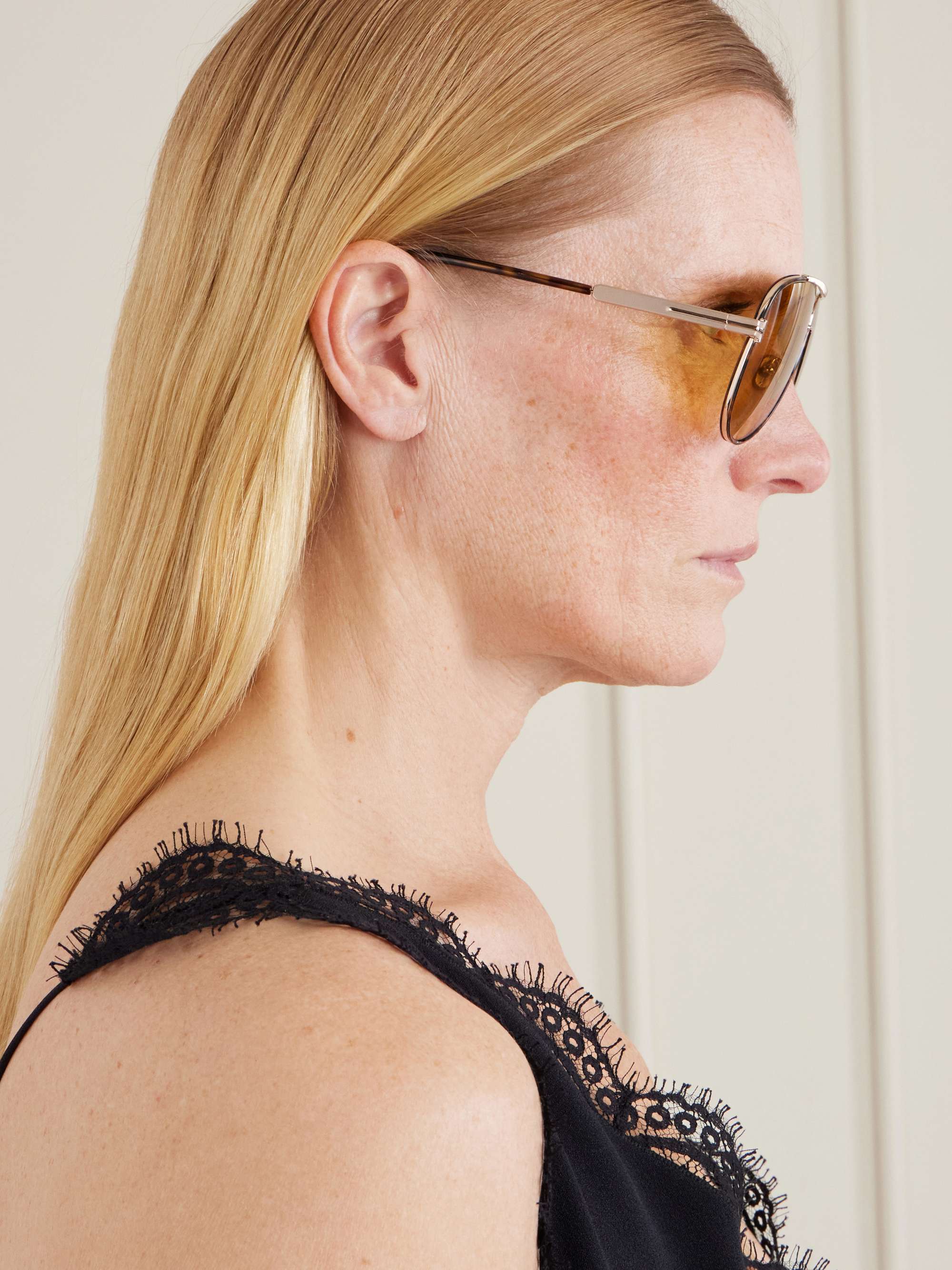 TOM FORD EYEWEAR Rupert-02 aviator-style tortoiseshell and metal