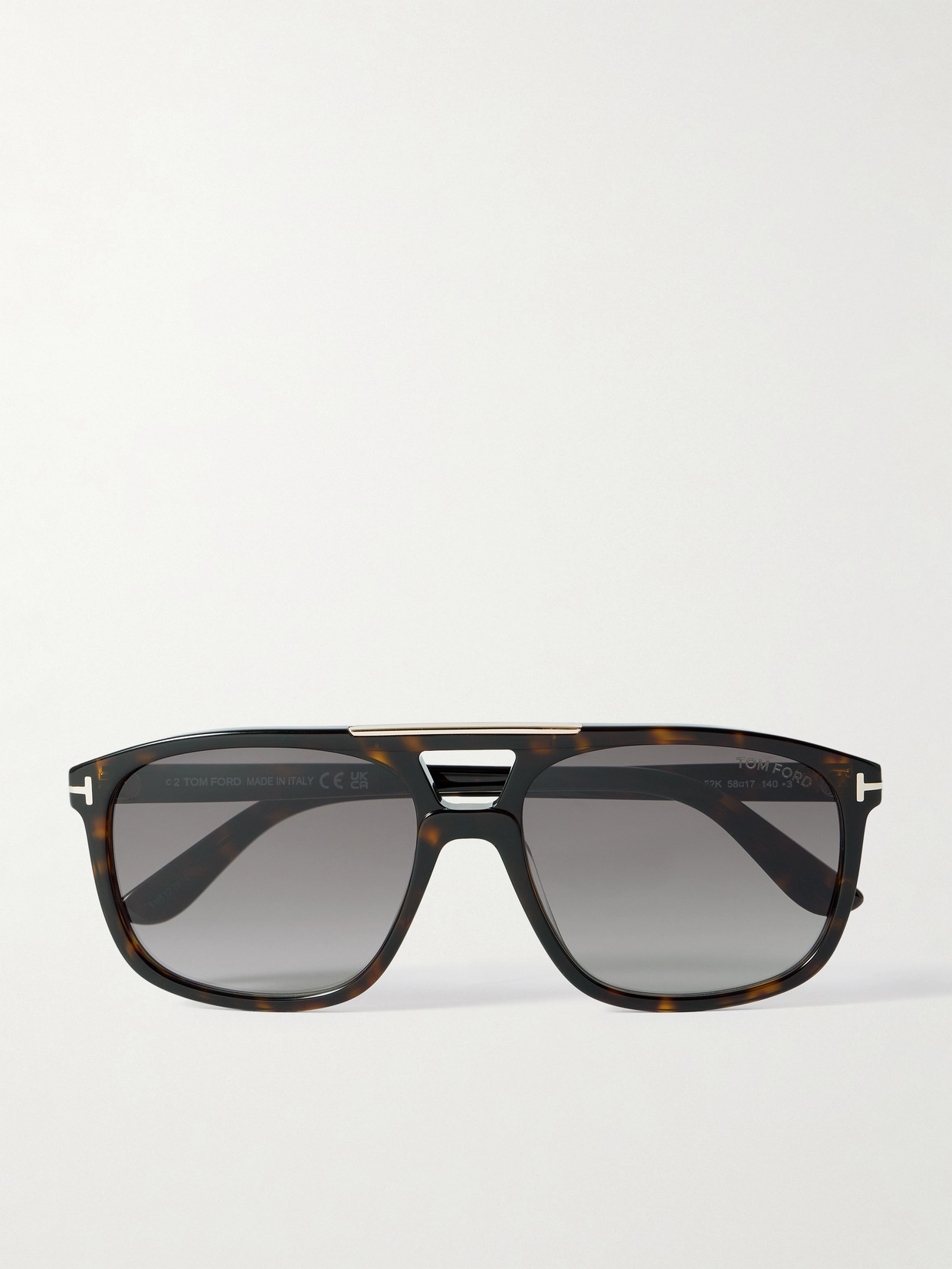 Tom Ford Briana Aviator-style Tortoiseshell Acetate Sunglasses In Black
