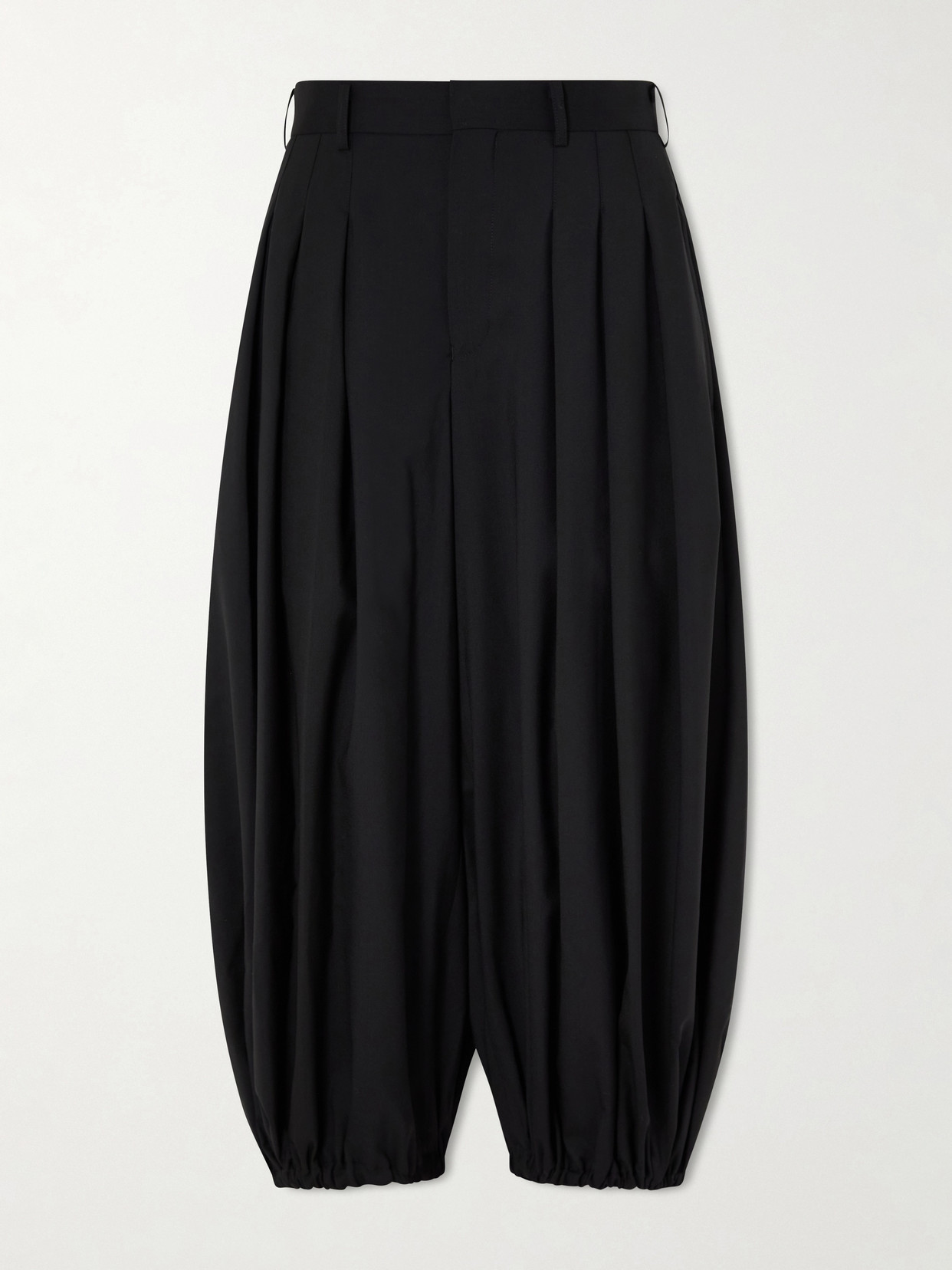 Comme Des Garçons Wool Wide-leg Tapered Pants In Black
