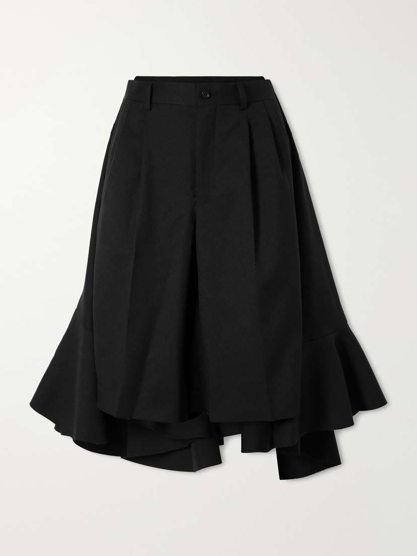 Comme des Garçons Wide-leg Twill Ruffled Shorts