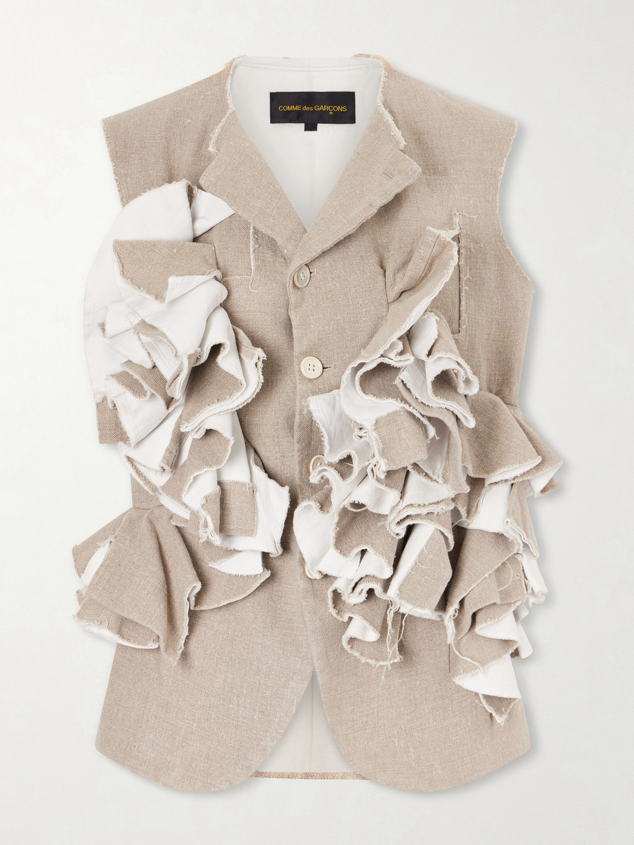 Comme Des Garçons Linen-canvas Vest In Neutral