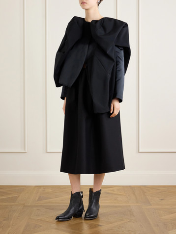 COMME DES GARÇONS Wool and satin-trimmed crepe jacket