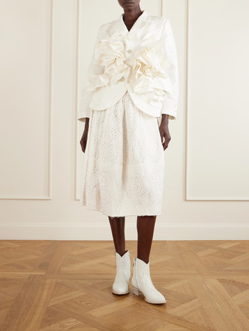 COMME DES GARÇONS Frayed ruffled brocade jacket