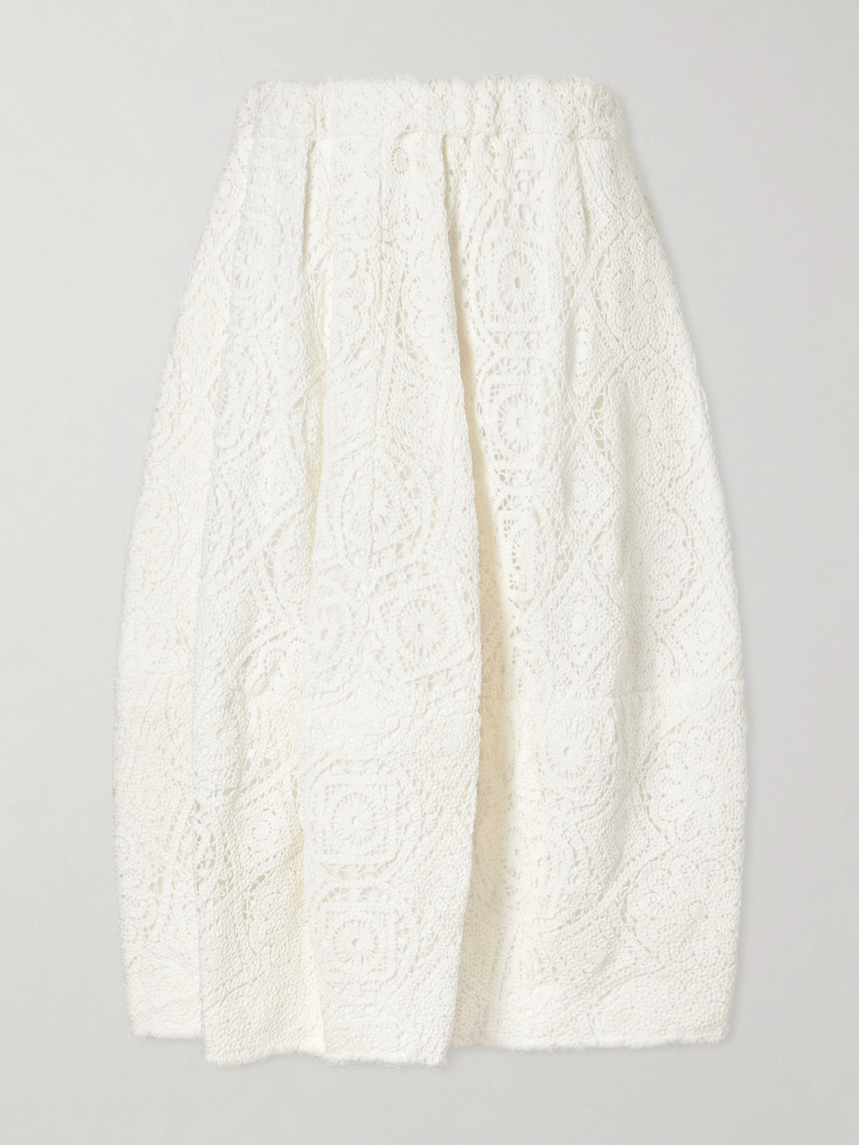 Comme Des Garçons - Pleated Crocheted Cotton Midi