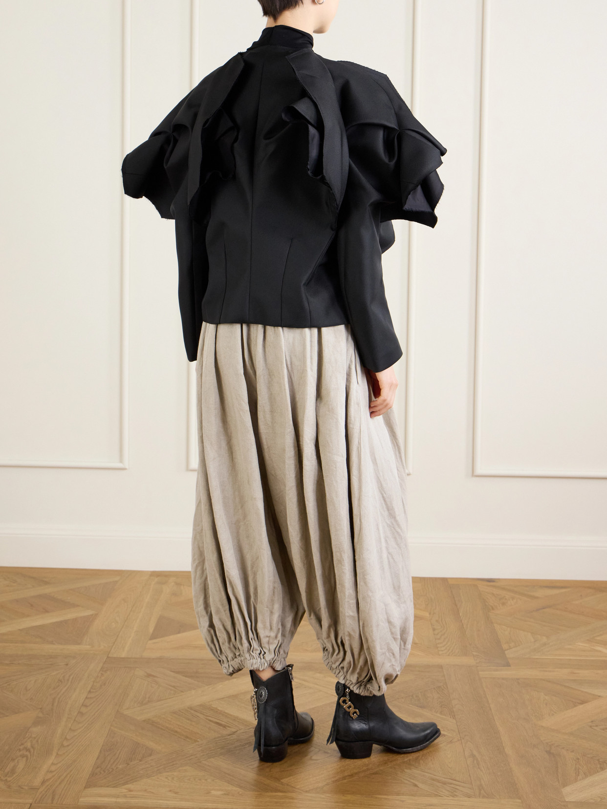Comme Des Garçons - Ruffled Frayed Gabardine Jacket