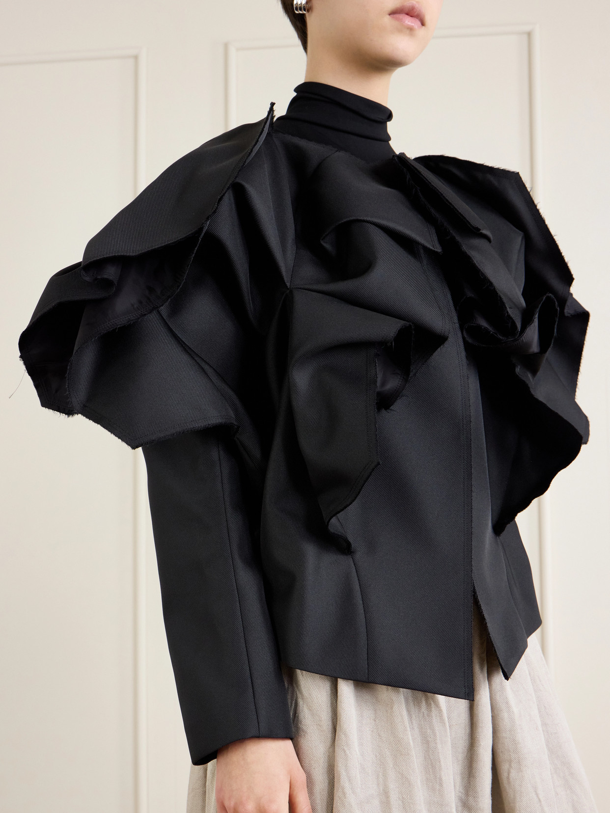 Comme Des Garçons - Ruffled Frayed Gabardine Jacket