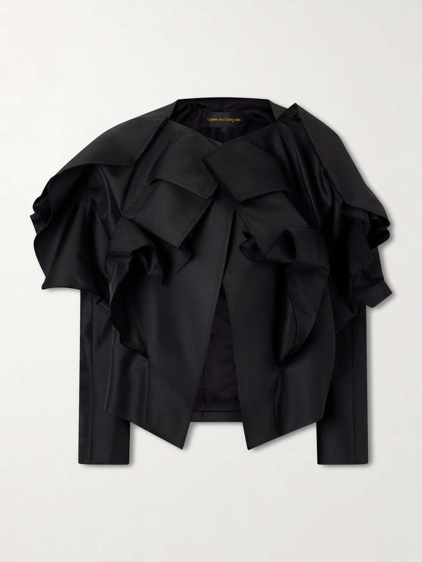 Comme des Garçons Ruffled Frayed Gabardine Jacket
