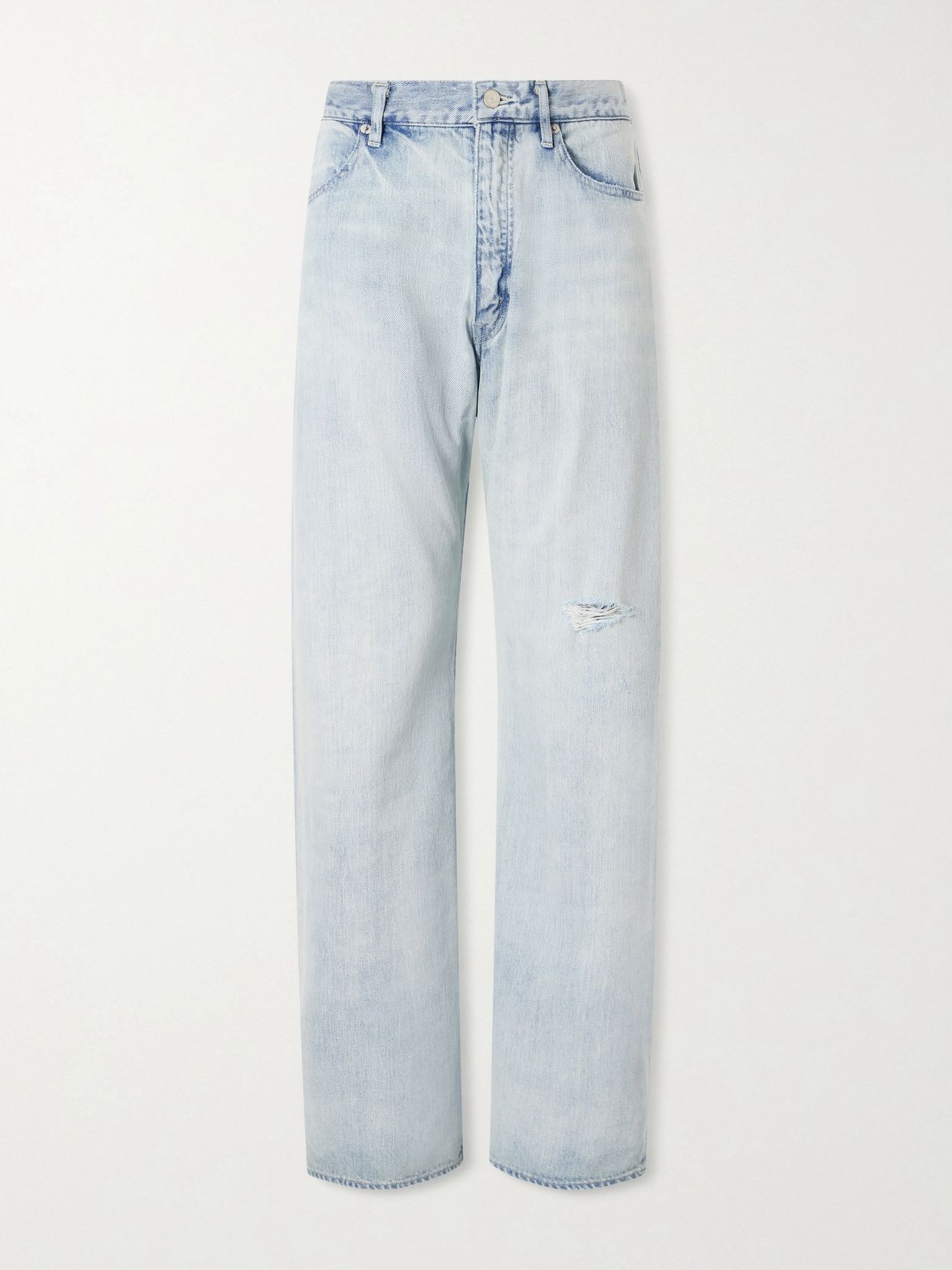 distressed wide leg jeans