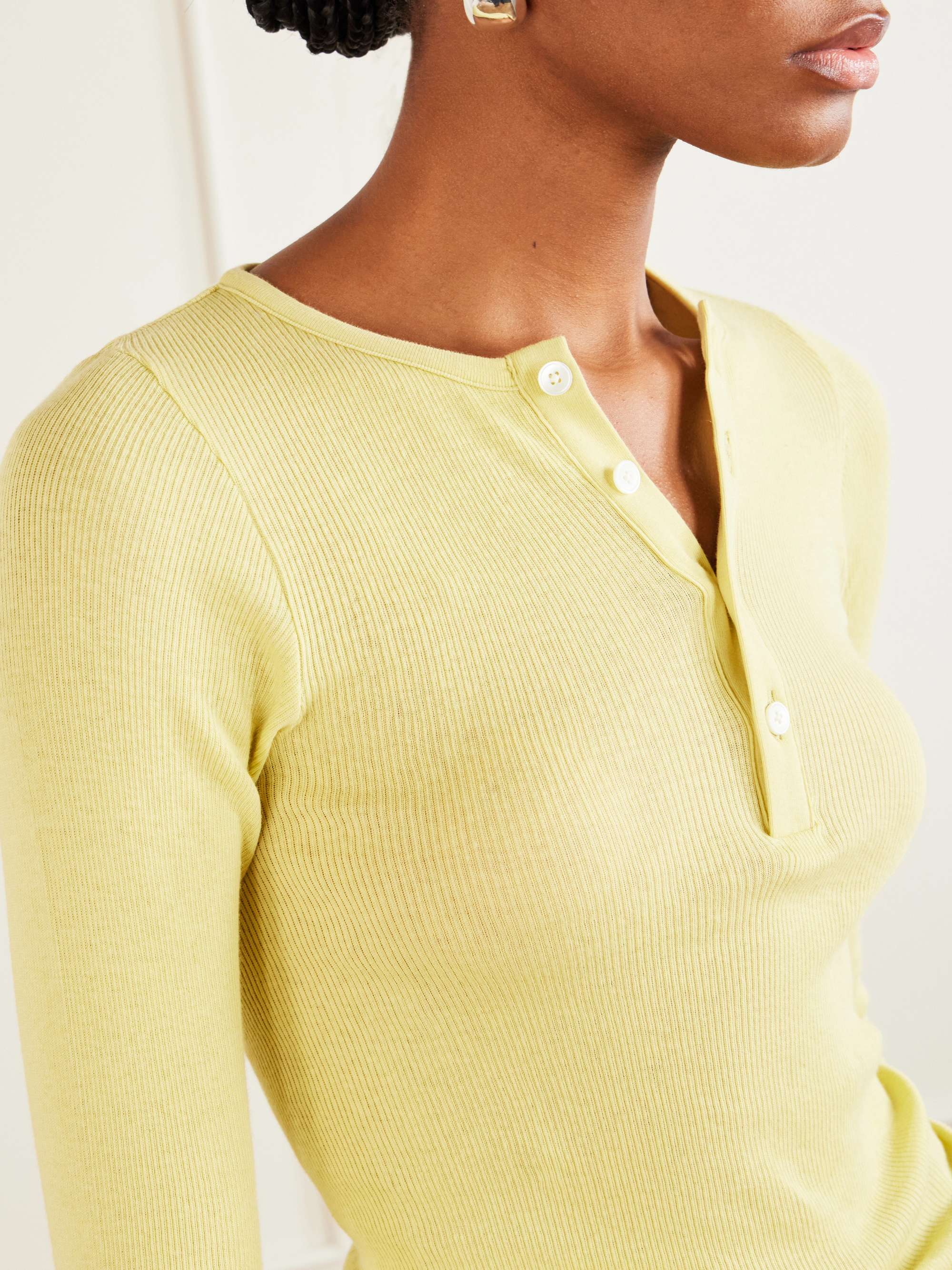 AURALEE Ribbed-knit cotton T-shirt | NET-A-PORTER