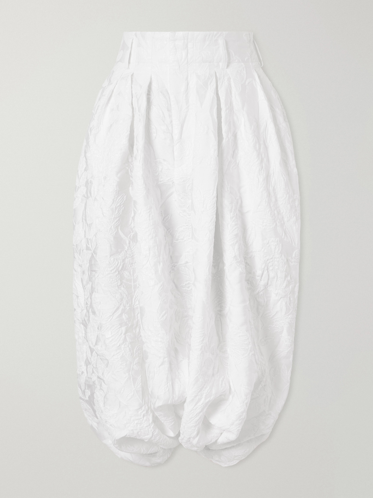 Comme Des Garçons Pleated Jacquard-knit Wide-leg Pants In White