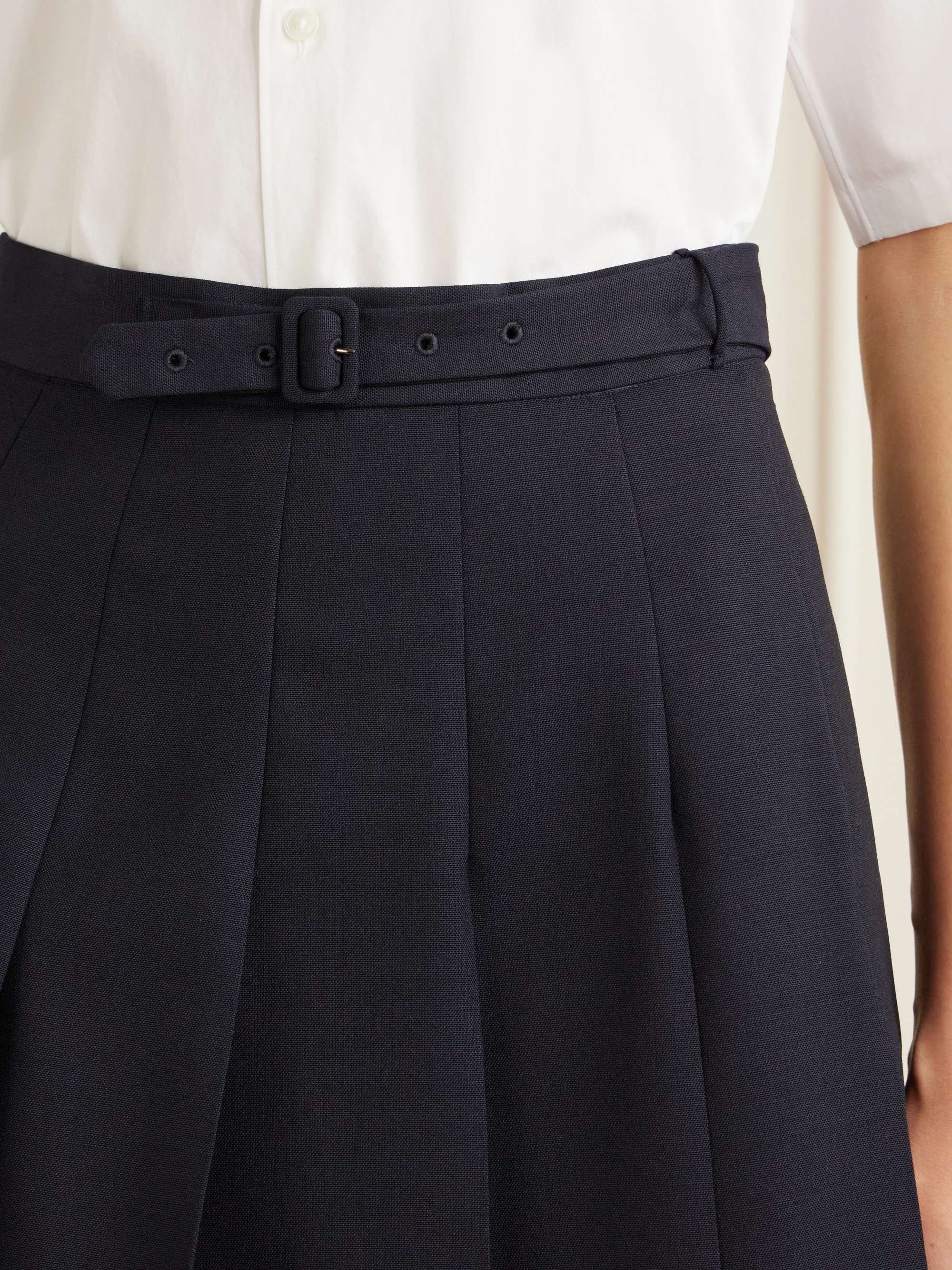 AURALEE Pleated wool and mohair-blend midi skirt | NET-A-PORTER