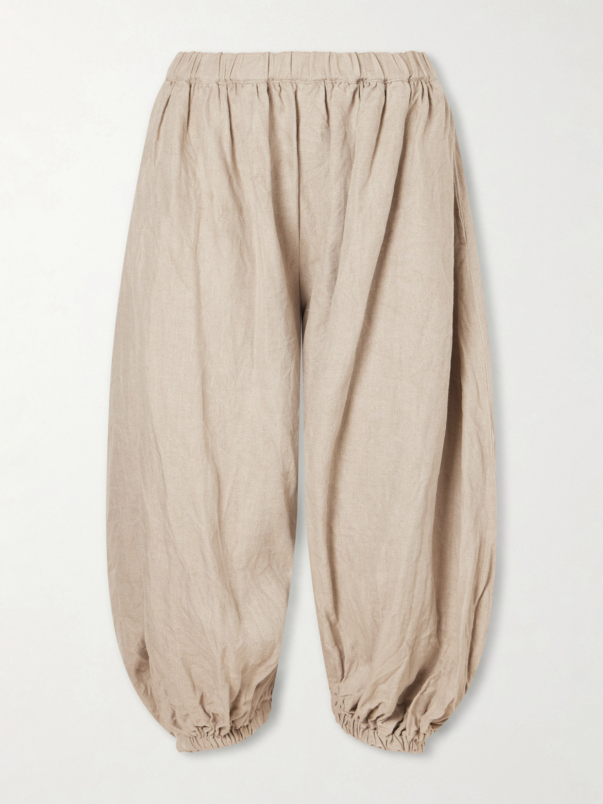 Comme Des Garçons Linen Wide-leg Pants In Nude